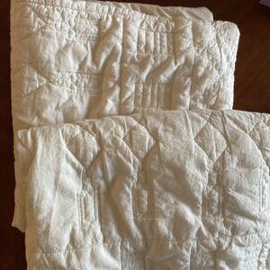 West Elm Pottery Barn white fluffy 26 x 26  pillow shams set of 2